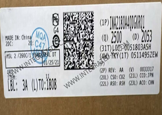 INA2180A4QDGKRQ1 26V 350kHz 自動車級 ダブルチャネル・ストリームセンスの増幅器 集積回路チップ