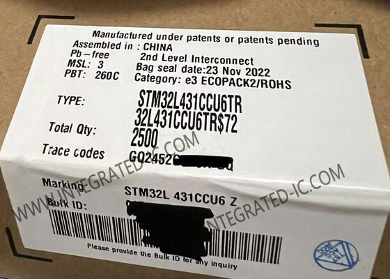 STM32L431CCU6 マイクロコントローラー MCU 32ビットシングルコア 80MHz 256KB フラッシュ マイクロコントローラ IC