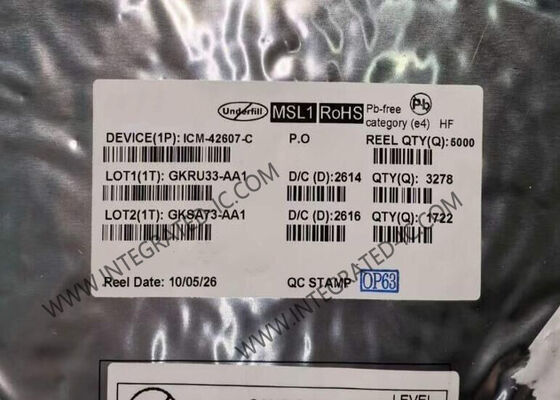 ICM-42607-C 高性能6軸MEMSモーショントラッキングセンサーIC 低消費電力と16ビットADC解像度
