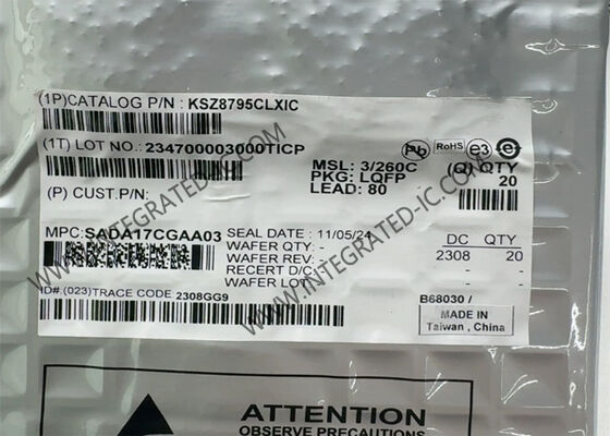 イーサネットIC KSZ8795CLXIC 統合5ポートイーサネットスイッチ LQFP-80 イーサネットチップ