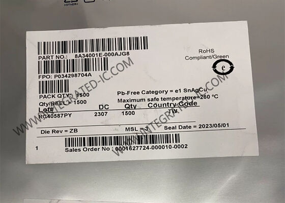 集積回路チップ 8A34001E-000AJG8 IEEE 1588用の8チャネルシステムシンクロナイザー