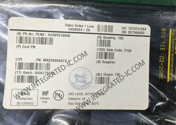 統合回路チップ MAX38908ATD 1 出力 4A 線形電圧調節器 14-TDFN