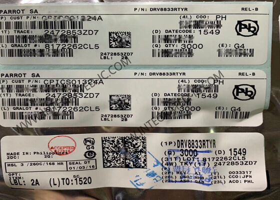 DRV8833RTYR Integrated Circuit Chip 10.8V 2A Dual Bridge Motor Driver In WQFN-16 Package