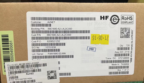 88E1680-A2-LKJ2C000 8ポート 10/100/1000Mbps エネルギー効率の高いイーサネットトランシーバー