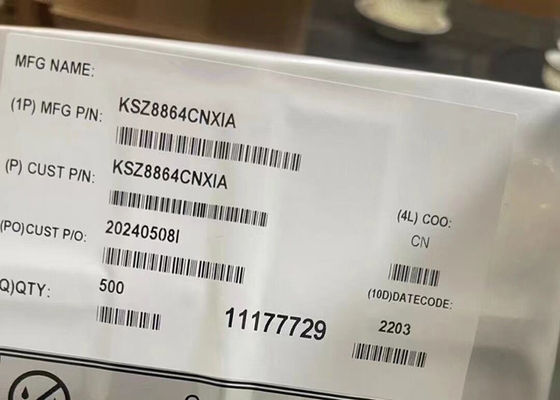 イーサネットIC KSZ8864CNXIA 48mA 統合4ポート10/100 イーサネットスイッチ QFN-64