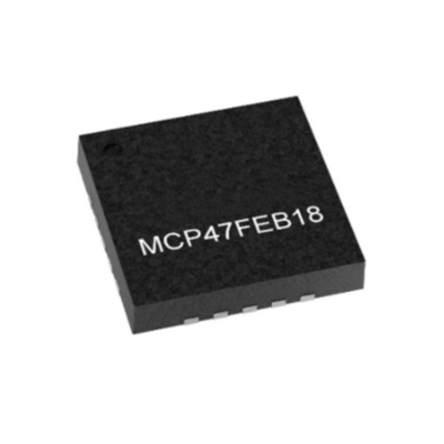 統合回路チップ MCP47FEB18-E/MQ 8チャネル10ビットデジタルからアナログ変換器