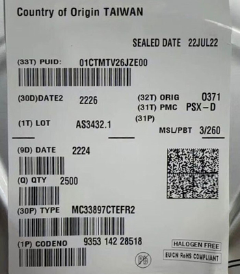 MC33897CTEFR2 集積回路チップ 500mV シングルワイヤ缶トランシーバー SOIC-14