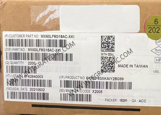 MX60LF8G18AC-XKIメモリICチップ 3V 8Gビット NANDフラッシュメモリIC VFBGA-63 パッケージ