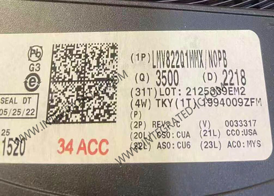 LMV822Q1MMX 集積回路チップ 自動車用 ダブル 5.5V 5.6MHz 40mA RRO 動作増幅器