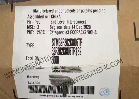 STM32F302K8U6TR マイクロコントローラ MCU 72MHz 32ビット単核マイクロコントローラ UFQFPN-32