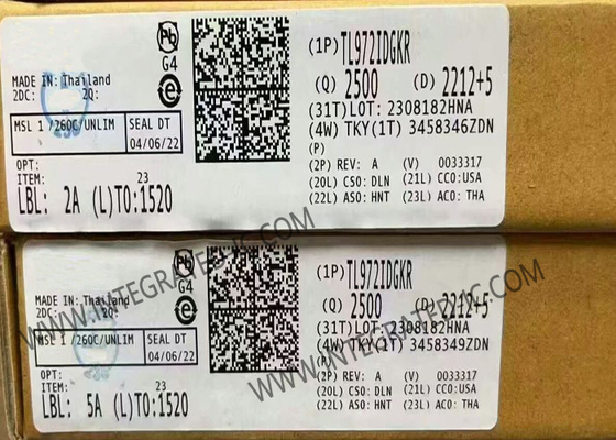 TL972IDGKR 統合回路チップ ダブル 12V 12MHz 低騒音操作増幅器