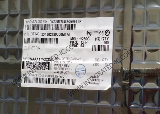 マイクロコントローラ MCU PIC32MZ2048ECG064-I/PT 32ビットマイクロコントローラIC グラフィックインターフェース