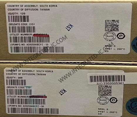 AD9259ABCPZ-50 統合回路チップ 14 ビット ADC 50MSPS アナログからデジタル変換器