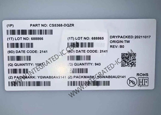 CS5368-DQZR 統合回路チップ 114dB 192kHz 8チャネル A/D 変換器 LQFP-48