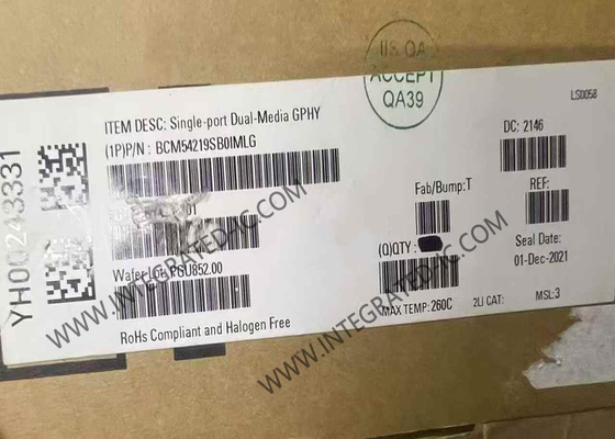 BCM54219SB0IMLG イーサネットIC シングルポート デュアルメディア GPHY QFN64 イーサネットトランシーバー