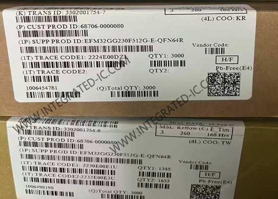 EFM32GG230F512G-E-QFN64 マイクロコントローラー MCU ARM コルテックス-M3 32ビット マイクロコントローラー