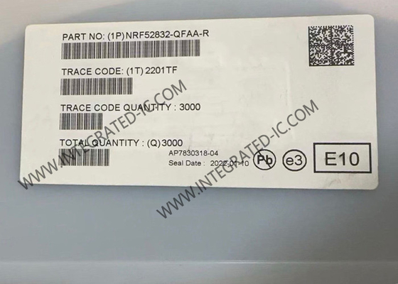 BT IC NRF52832-QFAA スマート 2.4GHzマルチプロトコルRFシステム チップ 48-VFQFN パッケージ
