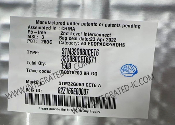 STM32G0B0CET6 32ビット単心64MHz 512KBはマイクロ制御回路ICを埋め込んだ
