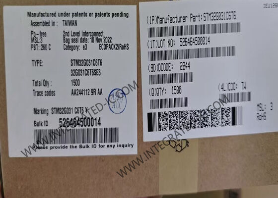 32Bit単心のマイクロ制御回路はSTM32G031C6T6 48-LQFPのマイクロ制御回路MCUを欠く