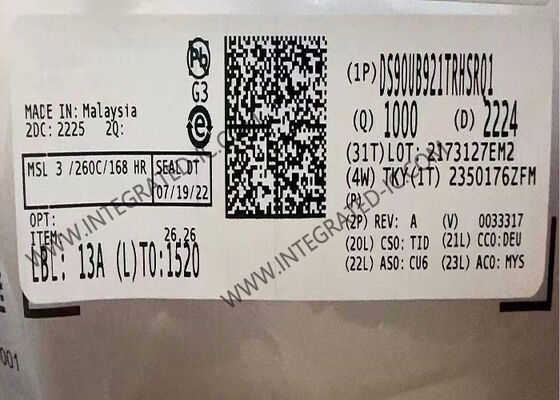 DS90UB921TRHSRQ1 集積回路チップ 96 MHz 24ビットカラー FPD-Link III シリアライザ