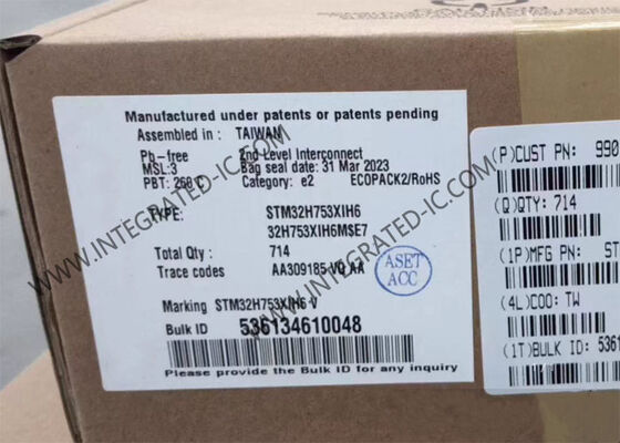 STM32H753XIH6 ARM マイクロコントローラIC 265-TFBGA パッケージ,168 I/O,低電源RTC