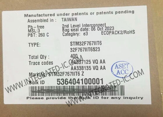 STM32F767IIT6 32ビットMCUマイクロコントローラー、216MHz速度、LQFP-176パッケージ、組み込みアプリケーション向け