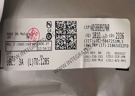 ADS8689IPWR 16ビット 100kSPS 1チャネル アナログ・デジタル変換 集積回路チップ