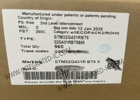 STM32G431RBT6 ARM Cortex-M4F MCU 170MHz 128KB Flash 32ビットシングルコア LQFP64パッケージ