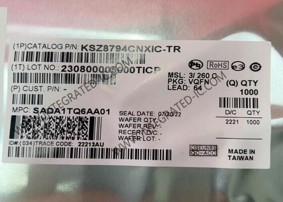 KSZ8794CNXIC イーサネットIC QFN-64パッケージの4ポート管理イーサネットスイッチチップ