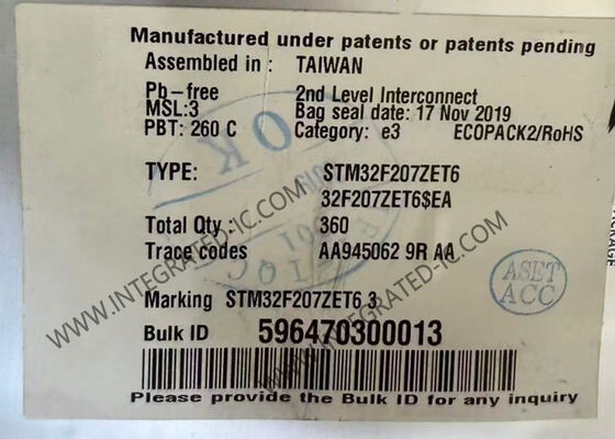 STM32F207ZET6 32 ビットARMマイクロコントローラ MCU 120MHz速さ144-LQFPパッケージ