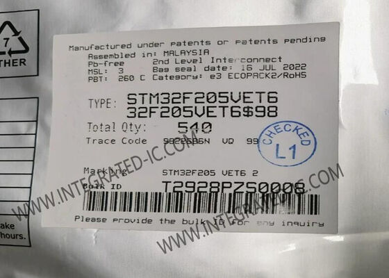 STM32F205VET6 マイクロコントローラ MCU 32ビット シングルコア 120MHz 16ストリームDMA