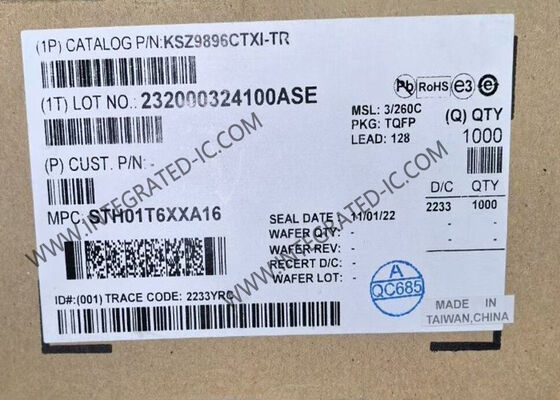 イーサネットIC KSZ9896CTXI 6ポート ギガビット イーサネットスイッチ TQFP-128 イーサネットチップ